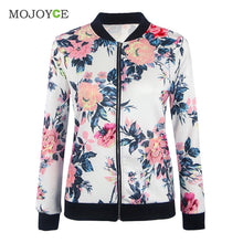 Biker Jacket Celebrity Camo Flower Floral Print Bomber Jacket Women Outwear Coats Women Basic Coats jaqueta feminina ELY