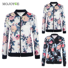 Biker Jacket Celebrity Camo Flower Floral Print Bomber Jacket Women Outwear Coats Women Basic Coats jaqueta feminina ELY