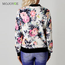 Biker Jacket Celebrity Camo Flower Floral Print Bomber Jacket Women Outwear Coats Women Basic Coats jaqueta feminina ELY