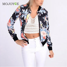 Biker Jacket Celebrity Camo Flower Floral Print Bomber Jacket Women Outwear Coats Women Basic Coats jaqueta feminina ELY