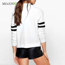 Black White Bomber Jacket Women Zip Up Biker Jacket Casual Interloop Long Sleeves Women Jacket Coat jaqueta feminina ELY