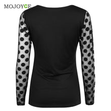 Blusa Women Blouses Long Sleeve Polka Dot Lace Inset Top Shirt Women Blusas Vintage Women Tops Blusas y Camisas Mujer ELY