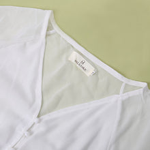 Bohemia Pure Color Buttons V-Neck Elegant Chiffon Dress White Long Dress Vestido Mujer Long Sleeve Boho Party Dress ELY