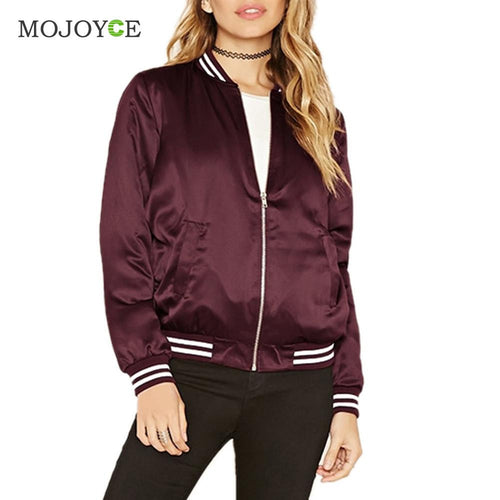 Bomber Jacket Women Baseball Outerwear Padded Coat Women Basic Coats Women Jacket jaqueta feminina ELY