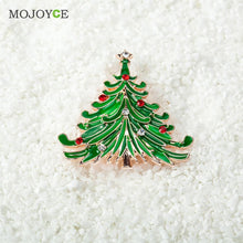 Brooch Enamel Rhinestone Crystal Christmas Tree Flower Pin Holiday Party Christmas Trees Gift Rhinestone Brooch Pins ELY