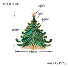 Brooch Enamel Rhinestone Crystal Christmas Tree Flower Pin Holiday Party Christmas Trees Gift Rhinestone Brooch Pins ELY