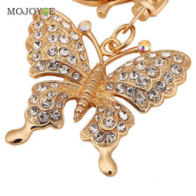 Butterfly Rhinestone Keychain Alloy Key Holder Chain Ring Car Pendant Key Ring for Women Bag ELY