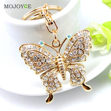 Butterfly Rhinestone Keychain Alloy Key Holder Chain Ring Car Pendant Key Ring for Women Bag ELY