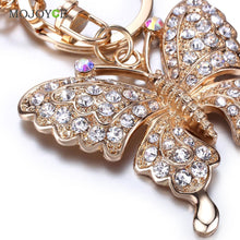 Butterfly Rhinestone Keychain Alloy Key Holder Chain Ring Car Pendant Key Ring for Women Bag ELY