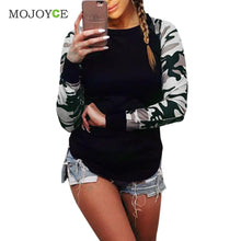 Camouflage Long Sleeve T Shirt Women Crew Neck Wpmen Tops Milk Fabric Tee Shirt Tops T-Shirt Blusa Plus Size ELY