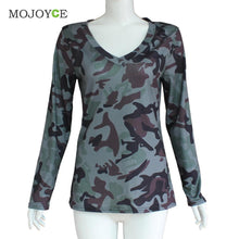 Camouflage T Shirts Women Slim Tee Shirt Femme Clothing Casual Long Sleeve Women T-shirt Camisas Femininas Blusa ELY