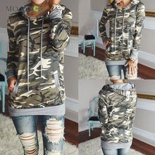 Camouflage Women Hoodies Sweatshirt Women Long Sleeve Pocket Outwear Tee Top Pullover Sweatshirt Hoodies Women ELY