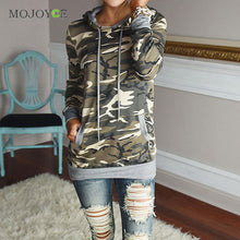 Camouflage Women Hoodies Sweatshirt Women Long Sleeve Pocket Outwear Tee Top Pullover Sweatshirt Hoodies Women ELY