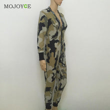 Camouflage rompers Women Jumpsuit Long Sleeve Jumpsuit Hoodies Pants Rompers Suit bodysuit women combinaison femme ELY