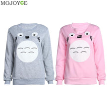 Cartoon Totoro Hoodie Women Long Sleeve Pullover Sweatshirt Women Round Collar Pullover Tops Sudaderas Mujer ELY