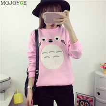 Cartoon Totoro Hoodie Women Long Sleeve Pullover Sweatshirt Women Round Collar Pullover Tops Sudaderas Mujer ELY