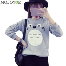 Cartoon Totoro Hoodie Women Long Sleeve Pullover Sweatshirt Women Round Collar Pullover Tops Sudaderas Mujer ELY