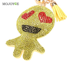 Charm Rhinestone Leather Emotion Tassel Pendant Bag Car Keychain christmas Gift Keychains Jewelry ELY