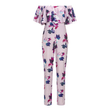 Clubwear Playsuit Bodycon Party JumpsuitRomper Trousers Plus Size3D Flores Print Off Shoulder Ruffles Women Jumpsuit ELY