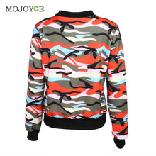 Collar Long Sleeve Bomber Jacket Zip Camouflage Printed Baseball Jackets Coat Army Jackets Biker Coat Outerwear ELY