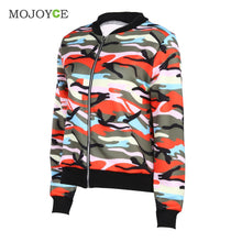 Collar Long Sleeve Bomber Jacket Zip Camouflage Printed Baseball Jackets Coat Army Jackets Biker Coat Outerwear ELY