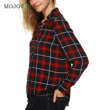 Cross Strap Women Blouses Cotton Plaid Shirts Women Long Sleeve Loose Tops Loose Blusas Tops Plus Size Blusa Feminina ELY