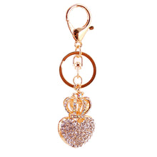 Crown Heart Rhinestone Keychain Crystal Bag Charm Key Ring Charm Accessory Jewelry Pendant Keychain 1STL ELY
