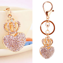 Crown Heart Rhinestone Keychain Crystal Bag Charm Key Ring Charm Accessory Jewelry Pendant Keychain 1STL ELY