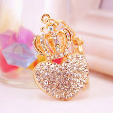 Crown Heart Rhinestone Keychain Crystal Bag Charm Key Ring Charm Accessory Jewelry Pendant Keychain 1STL ELY