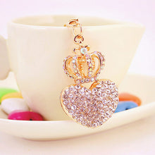 Crown Heart Rhinestone Keychain Crystal Bag Charm Key Ring Charm Accessory Jewelry Pendant Keychain 1STL ELY