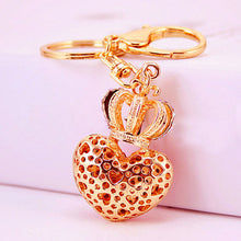 Crown Heart Rhinestone Keychain Crystal Bag Charm Key Ring Charm Accessory Jewelry Pendant Keychain 1STL ELY