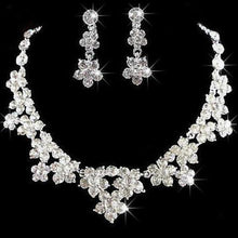 Elegant Luxurious Crown Tiara Rhinestone Necklace Earring Crown Set Party Wedding Jewelry Set Brides ELY