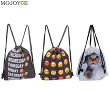 Emoji Backpack 3D Printing Travel Softback Mochila Drawstring Backpacks Cartoon Printing Mens Backpacks String ELY