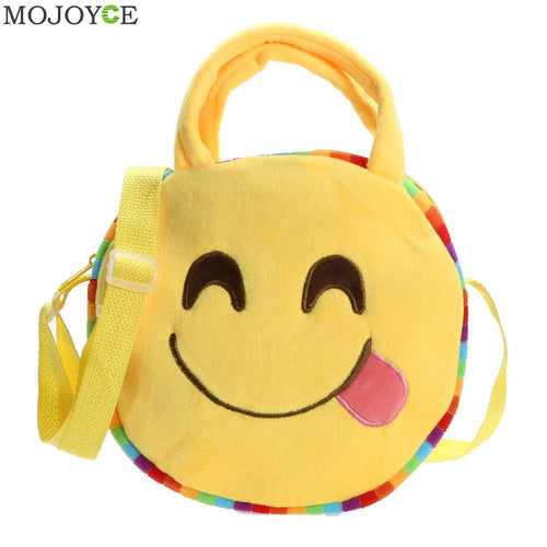 Emoji Face Expression Plush Toy Children Round Backpacks School Bag Kid Backpacks Plush Baby Children School Bags ELY