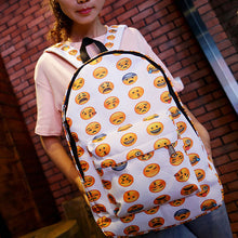 Emoji Printing Backpack Women Yellow Canvas Backpack School Bags for Teenagers Rucksack Travel Bag Mochila Feminina ELY