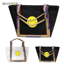 Emoji Women Handbag Smiling Face Printing Cartoon Shopping Tote Canvas Bag Shoulder Women Bags Clutch Bolsa Feminina ELY