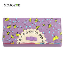 Flora Printing Wallet Women Luxury Brand Folder Women Clutch Wallets Card Holder Money Purse Candy Color Card Holder ELY