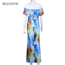 Floral Print Bodycon Women Dress Vestidos Party Evening Maxi Long Dress Vestido De Festa Off Shoulder Boho Dresses ELY