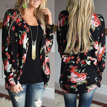 Floral Print Jacket Women Long Sleeve Knitted Cardigan Loose Sweater Outwear Women Jacket Flower Coat Jaqueta Feminina ELY