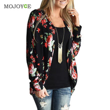Floral Print Jacket Women Long Sleeve Knitted Cardigan Loose Sweater Outwear Women Jacket Flower Coat Jaqueta Feminina ELY