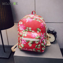 Floral Print Leather Backpack Shoulder School Bags For Teenagers Backpacks for Teenage Girls Satchel Backpack Women ELY