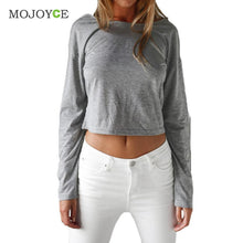 Grey Cotton Blend Long Sleeve T Shirt Women Backless Crop Tops Sexy O Neck Casual Tops Tee 1STL ELY