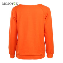 Halloween Pumpkin Print Hoodie Women Pullover Cotton Sweatshirt Women Tops Shirt Orange Long Sleeves Sweatshirt ELY