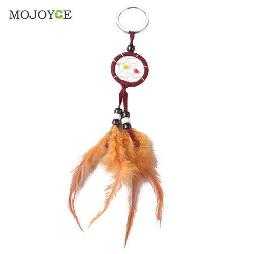 Handmade Dream Catcher Net Key Chain With Feathers Car Key buckle Pretty Decoration Car Key buckle Gift 1STL ELY