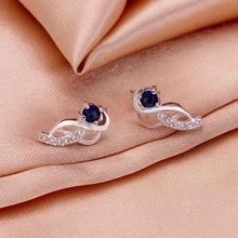 Jewelry Women's silver plated Moon hook Sapphire stud earings Bijoux Earrings For Wedding 5 ELY