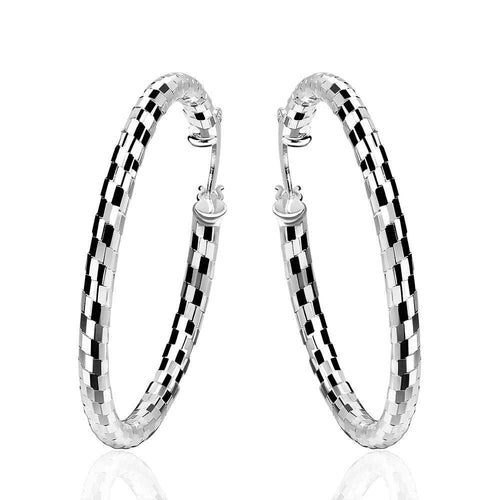 Jewelry Women's silver plated big Twisted Rope hoop earings Bijoux Earrings For Wedding 594 ELY