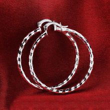 Jewelry Women's silver plated big Twisted Rope hoop earings Bijoux Earrings For Wedding 594 ELY