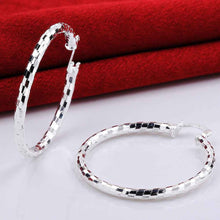 Jewelry Women's silver plated big Twisted Rope hoop earings Bijoux Earrings For Wedding 594 ELY