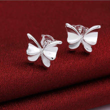 Jewelry Women's silver plated buttfly means stud earings Bijoux Earrings For Wedding 54 ELY