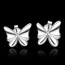 Jewelry Women's silver plated buttfly means stud earings Bijoux Earrings For Wedding 54 ELY